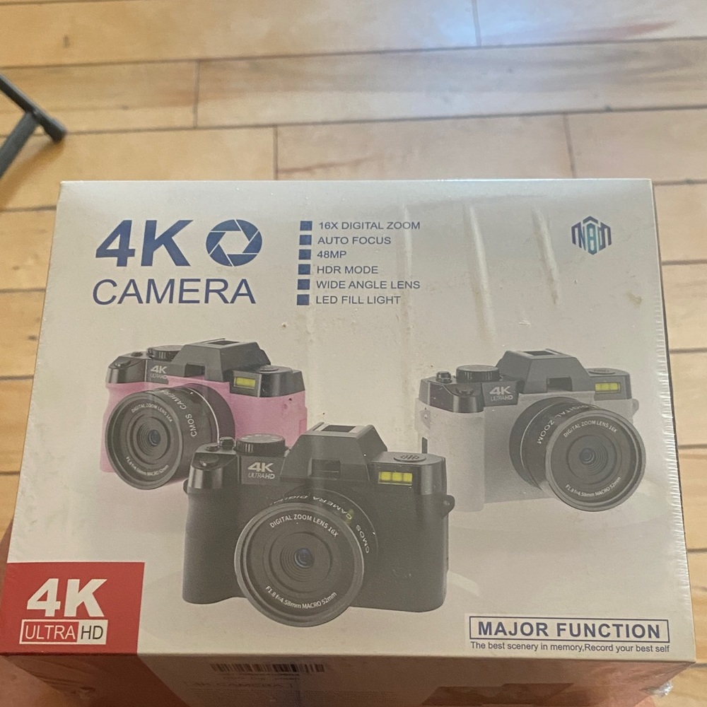 4K Camera with 16X Digital Zoom - Black, Pink, White
